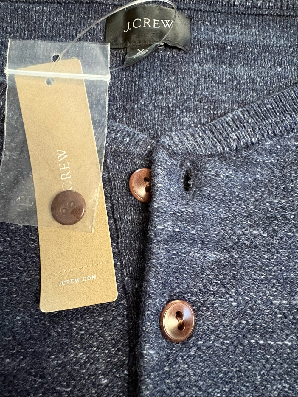 J. Crew Men's Navy Textured Button-Front Cardigan